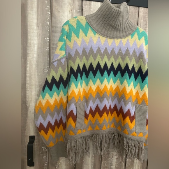Anthropologie Plenty by Tracy Reese Fringed Turtleneck Sweater, S - Picture 6 of 11